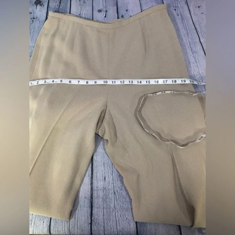 AnnTaylor 2 Piece Classic Minimalist Business Casual Tan Suit Blazer 6 Pants 10P - Picture 10 of 12
